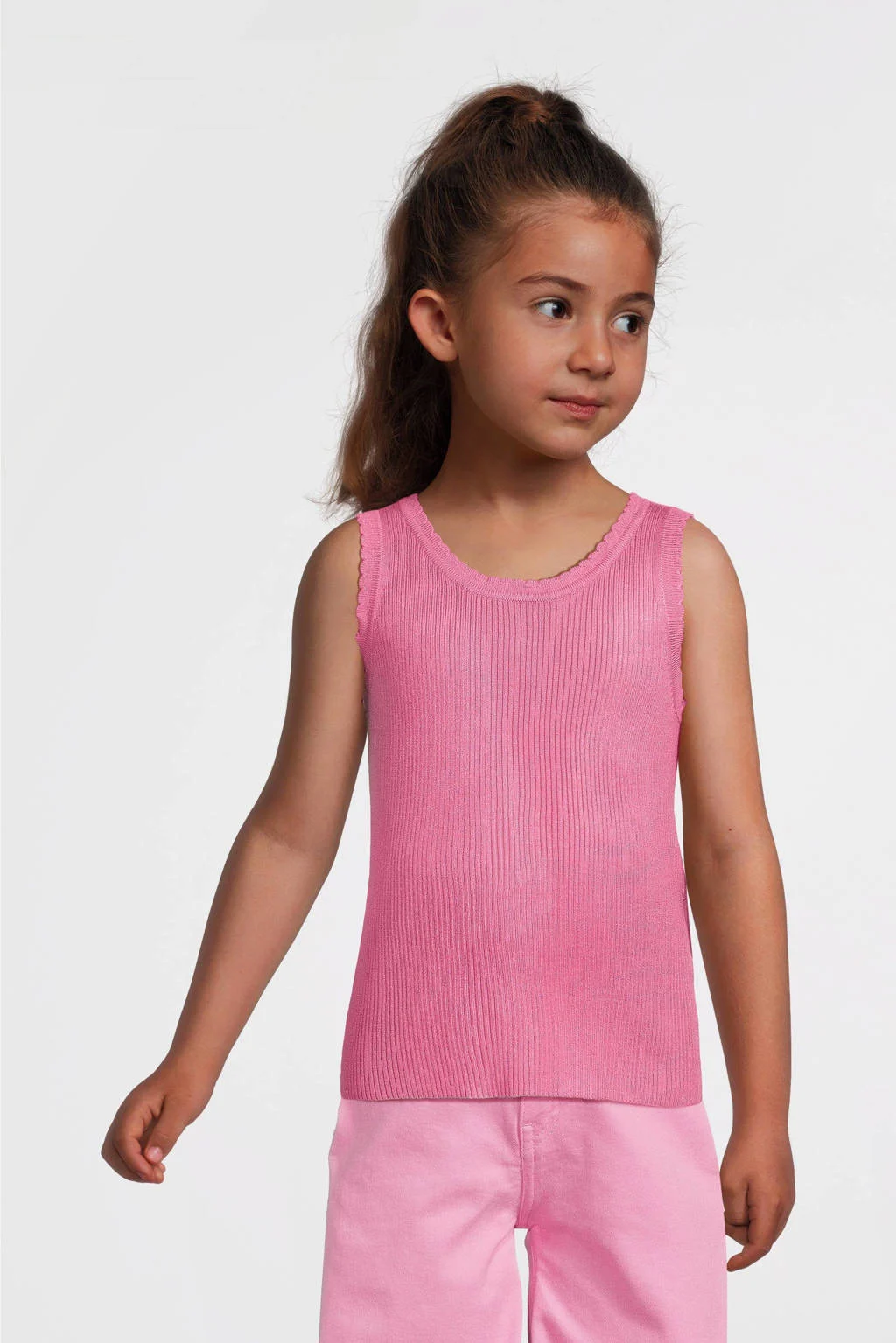 VERO MODA GIRL ribgebreidetop VMFIJI roze
