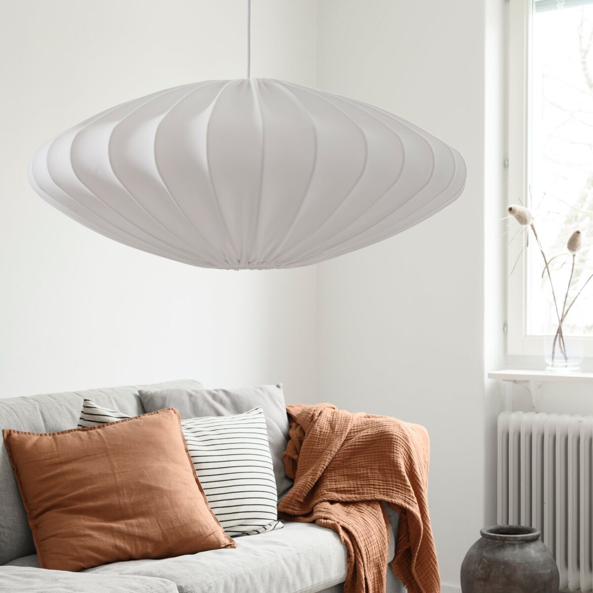 Ellipse taklampe, 65 cm, hvit
