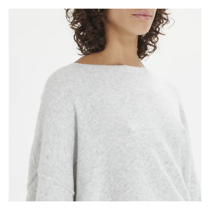 American Vintage Pull Col Bateau Damsville Laine | Gris chiné