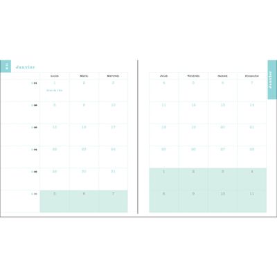 Agenda de poche Sophie Adde Lady 16S spiralé - 1 semaine sur 2 pages - 9 x 16 cm - Vases - Exacompta