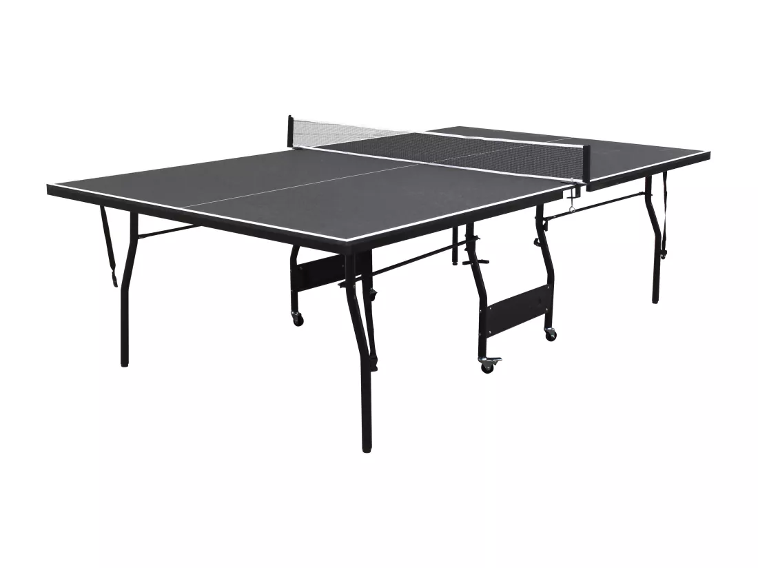 Table de ping-pong pliable à roulettes avec accessoires - Gris anthracite - L274 x P152.5 x H76 cm - GARRY