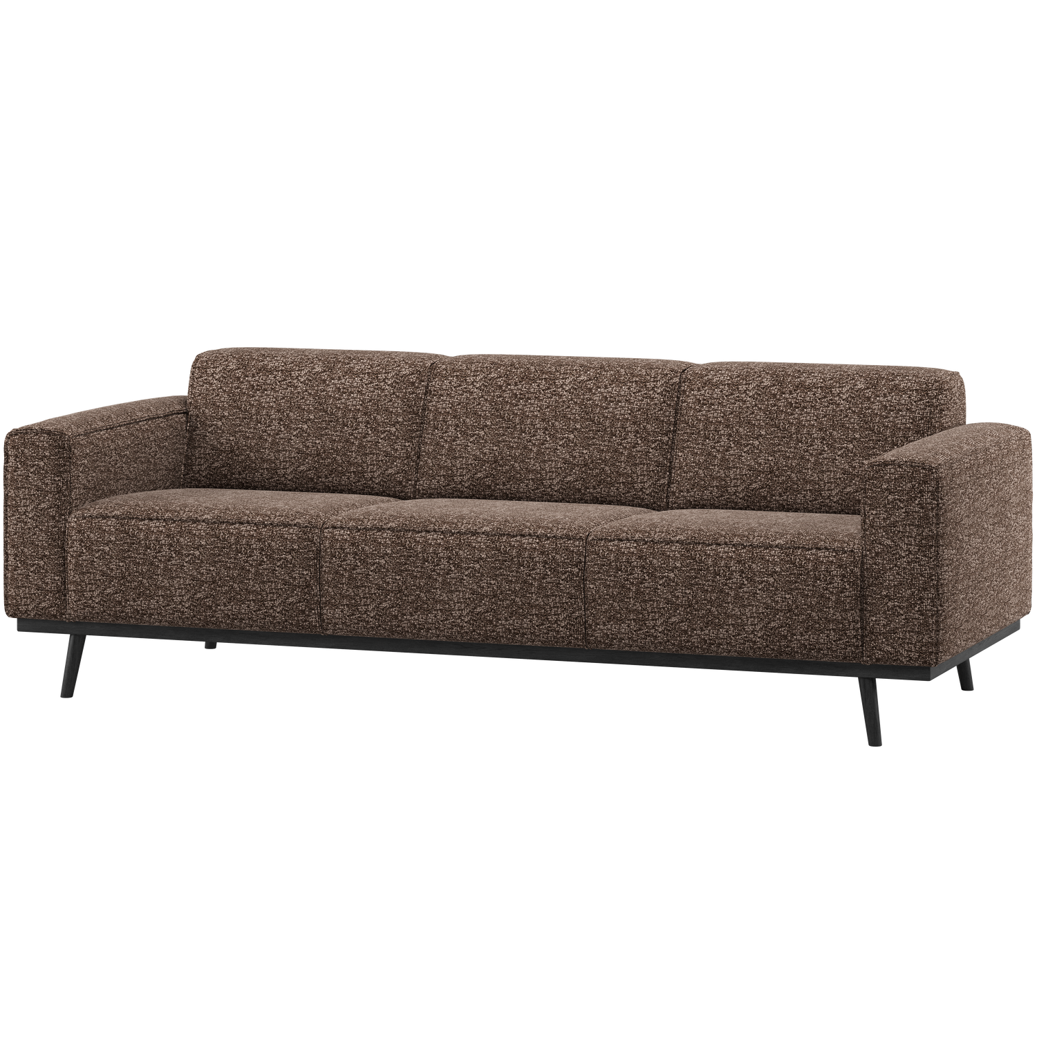 WOOOD Statement 3-Zits Bank 230 cm - Polyester - Bruin Melange