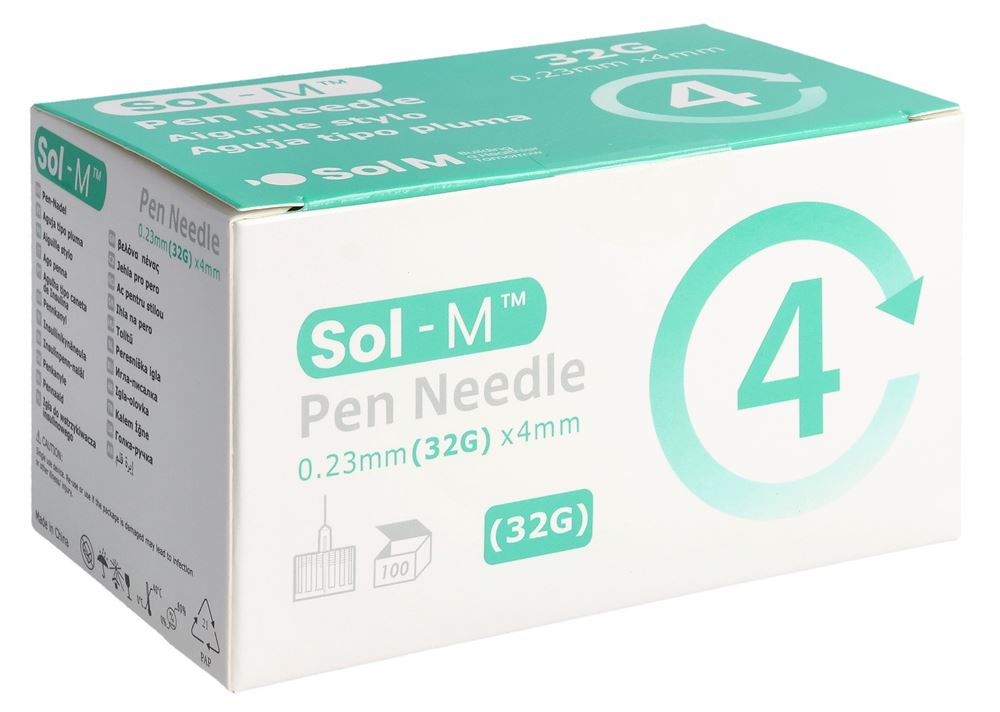 SOL-M Pen Nadel<br>100 Stück, 32G 0.23mmx4mm