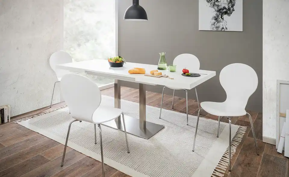 Kulissentisch ausziehbar Quadrato Weiß/ 120 cm