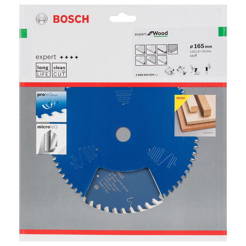 Bosch Expert For Wood cirkelzaagblad 165x20x2,6mm 48T
