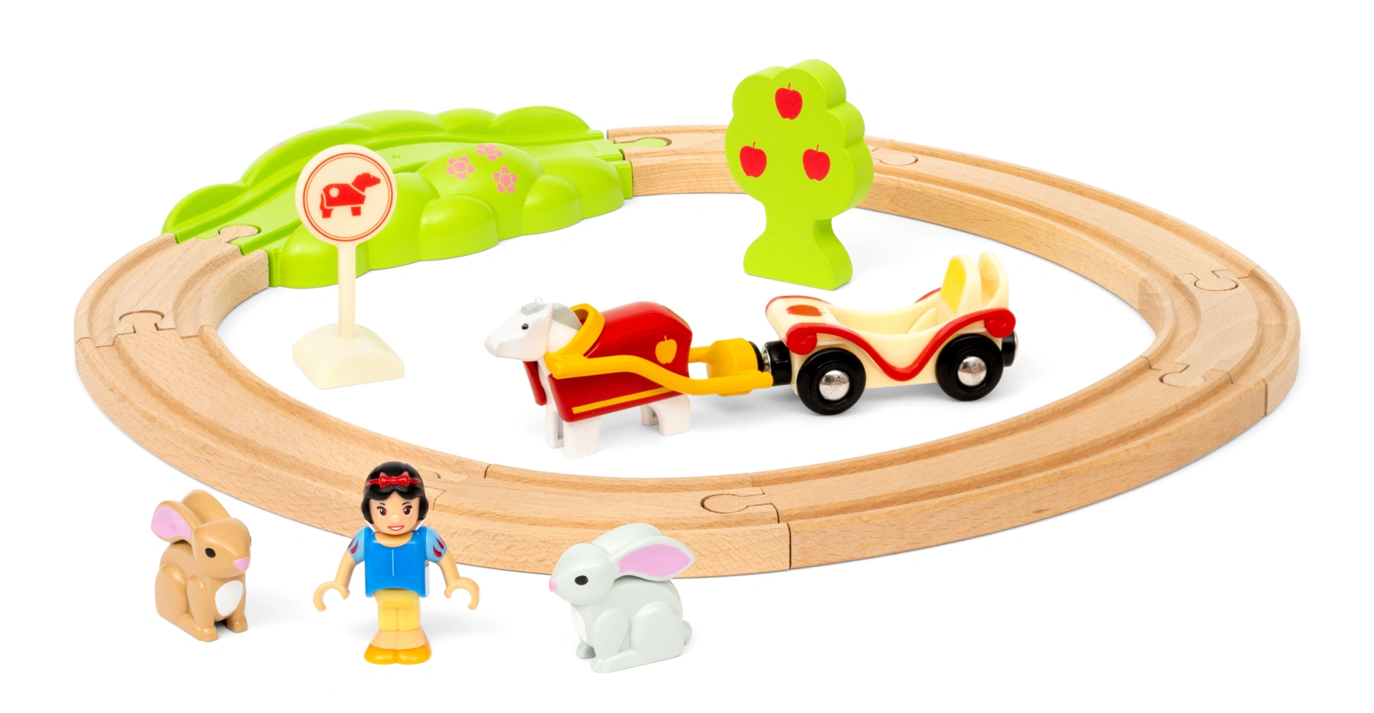 BRIO  Princess 32299 Schneewittchen Eisenbahn-Set - Liebevolles Spiel-Set mit Schneewittchen und ihren tierischen Freunden - Empfohlen für Kinder ab 3 Jahren