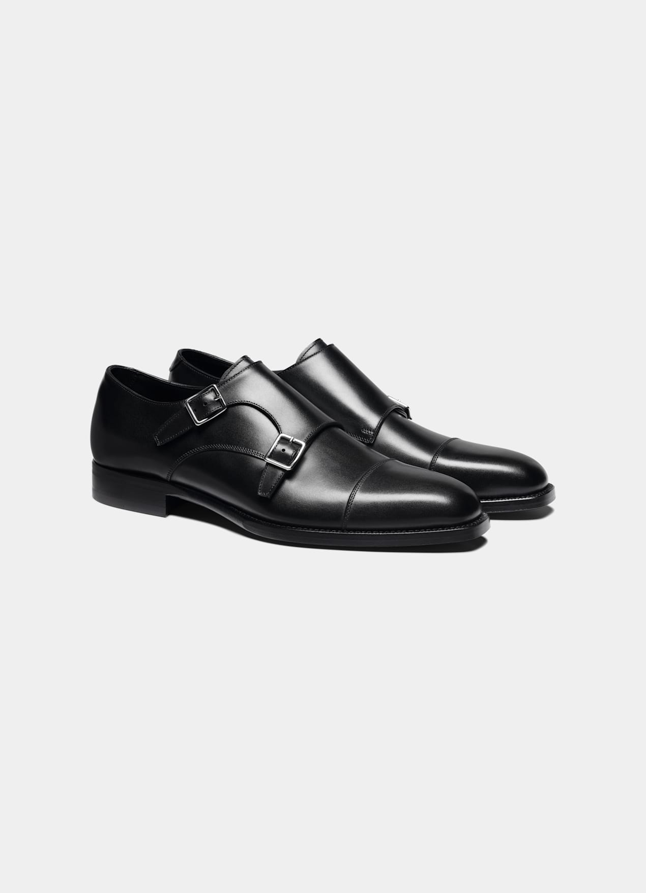 Chaussures double boucle noires - Fabrication italienne