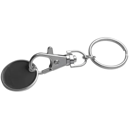 Macma Metall Schlüsselanhänger mit Einkaufschip, schwarz