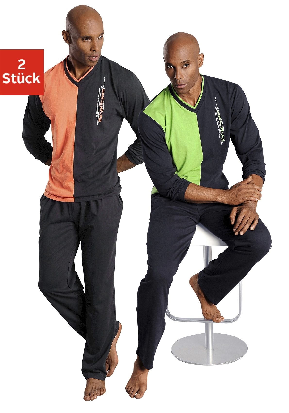 le jogger® Pyjama Packung, 2 Stück, 4 Stk. tlg., in langer Form