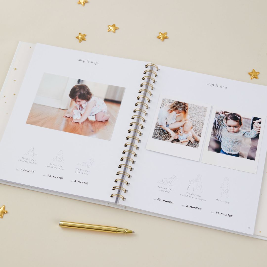 Blush and gold invulboek my baby book - white