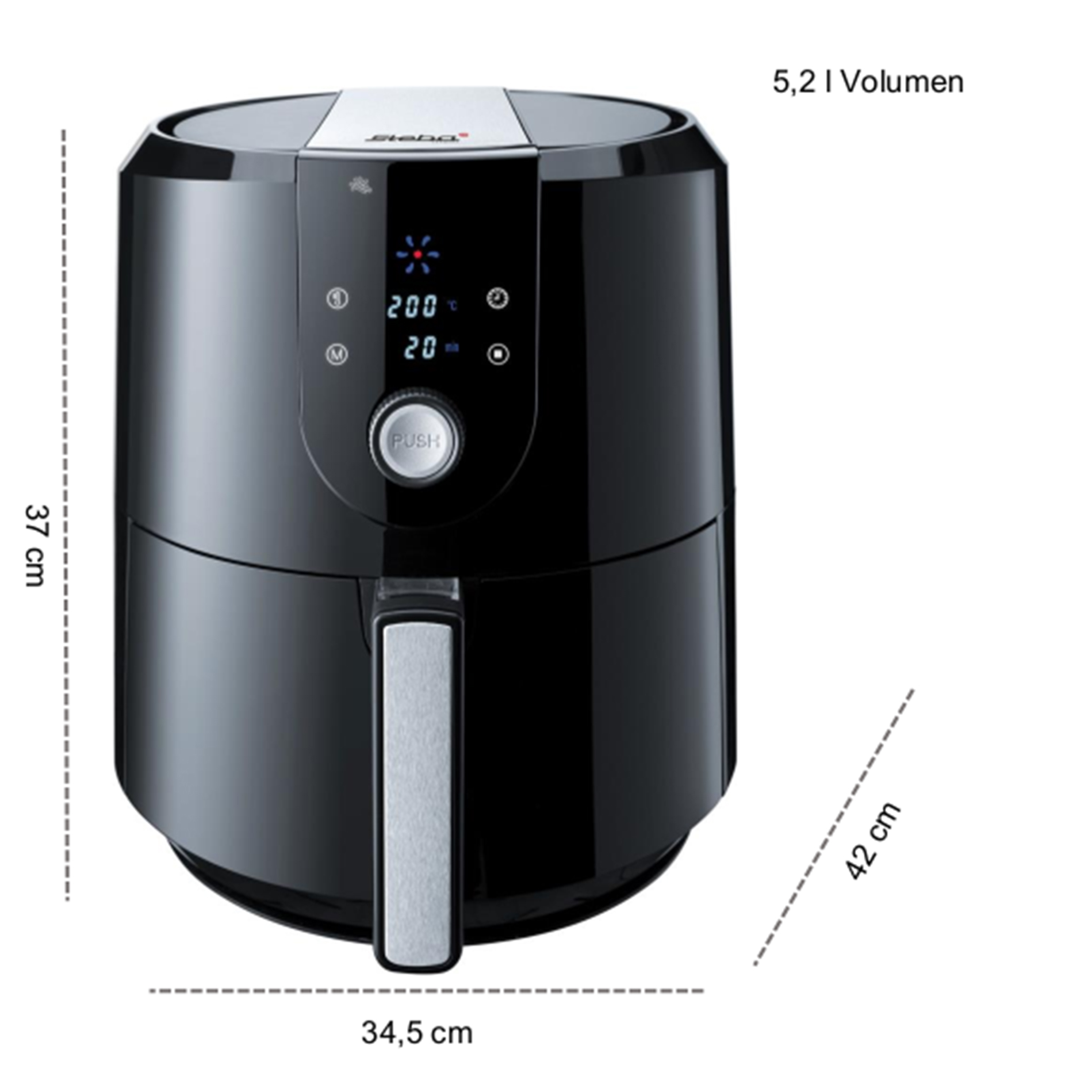 STEBA Heißluft-Fritteuse HF 5000 - schwarz - 5,2 Liter