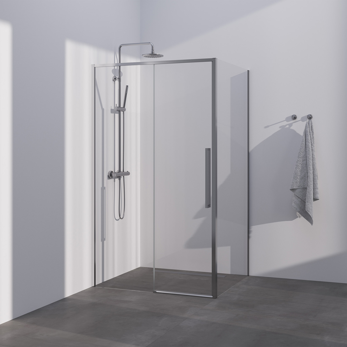 Brauer Season douchecabine met schuifdeur 100x100cm RVS