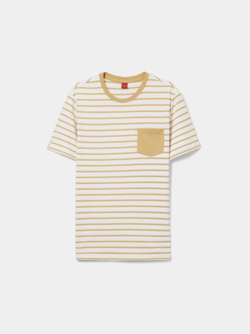 T-shirt de manga curta em algodão às riscas