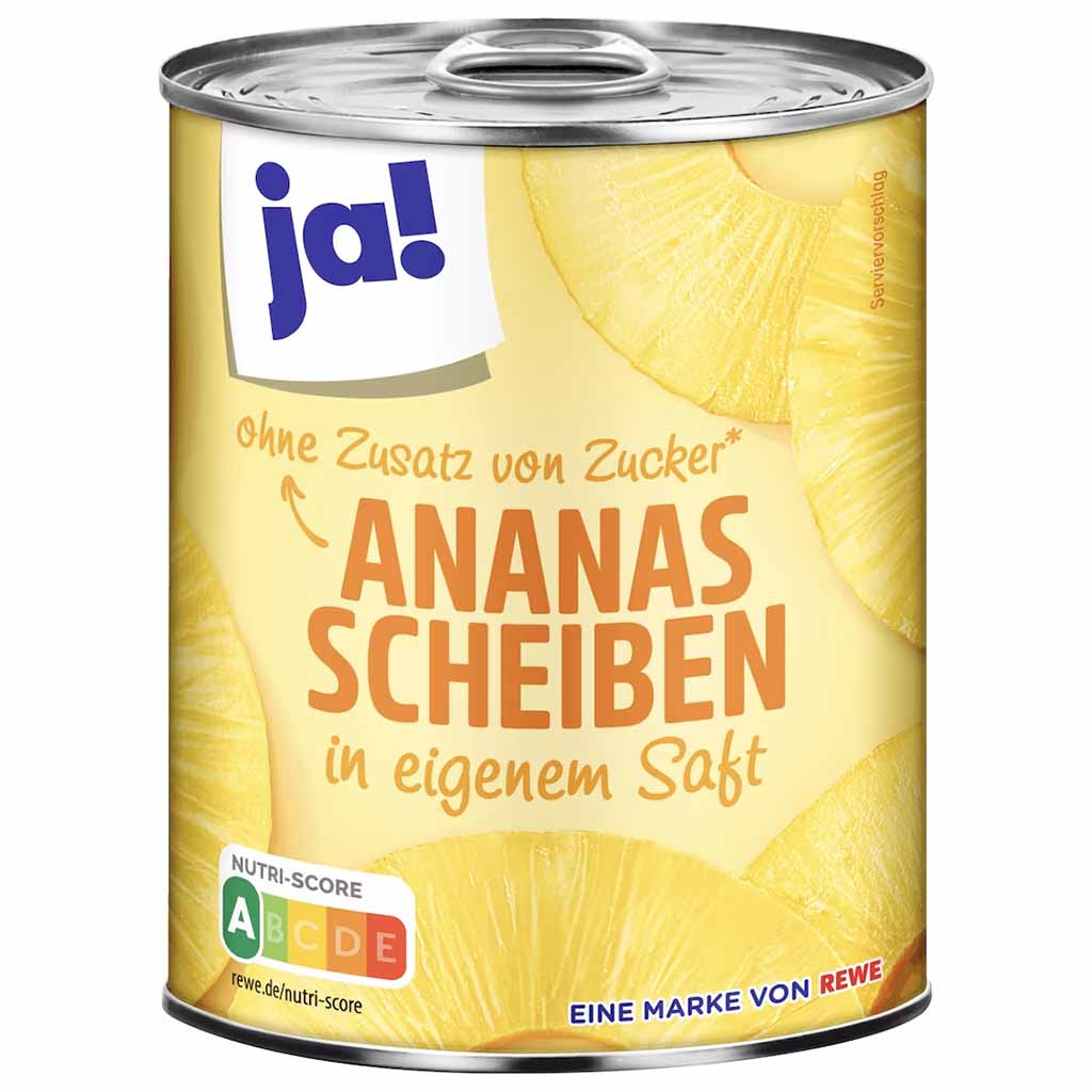 ja! Ananas Scheiben 565g Dose (Abtropfgewicht 340g) MHD:28.4.26
