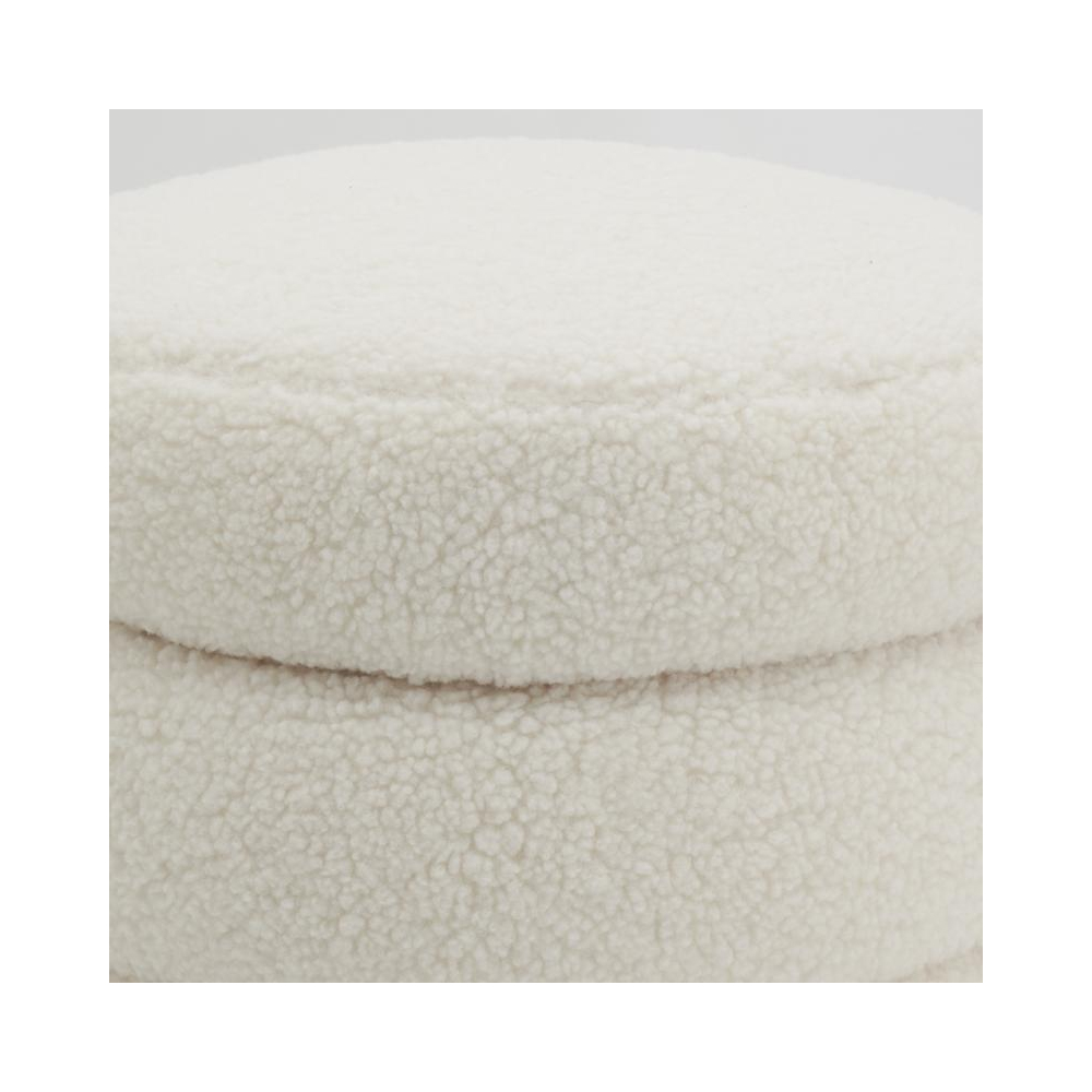 Pouf coffre bouclettes blanc