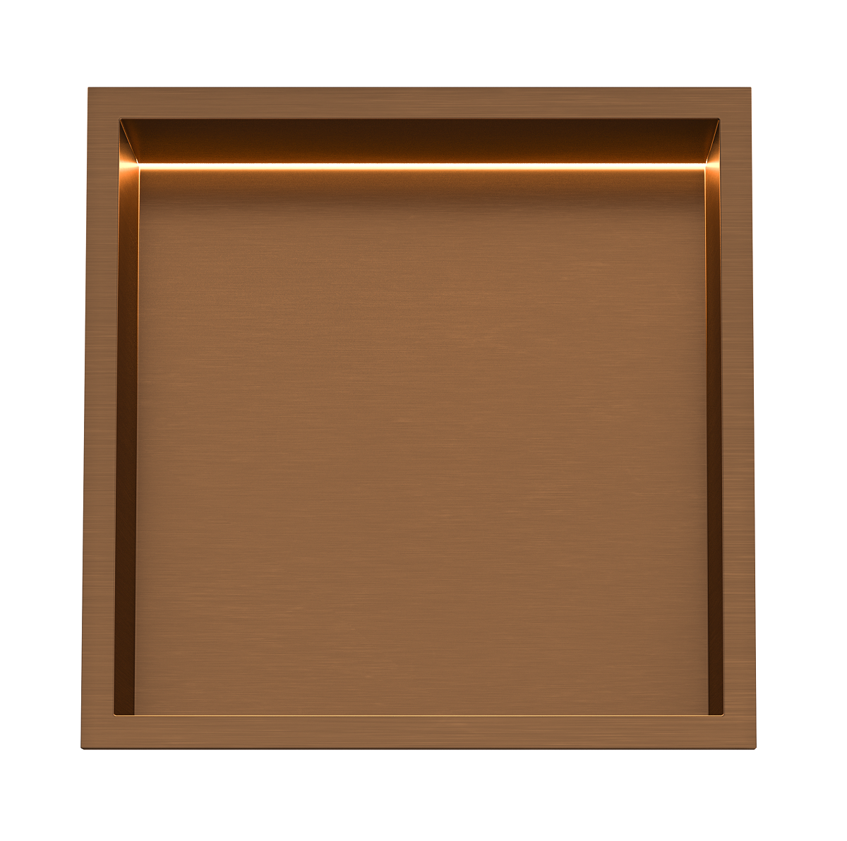 Saniclear Lucio inbouwnis met LED verlichting 30x30cm mat rose goud