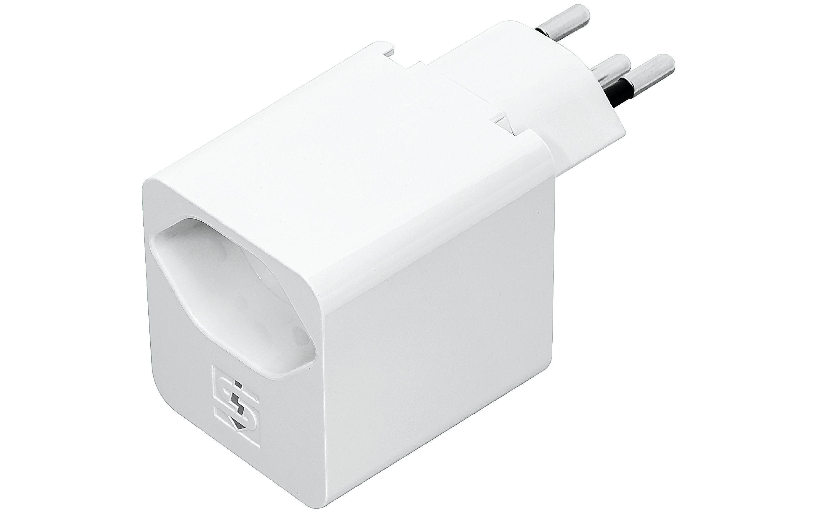 Klappstecker 1xT13, mit USB C 5 V/3.0 A PD WeissUSB PD 18W Ladeadapter USB C drehbar