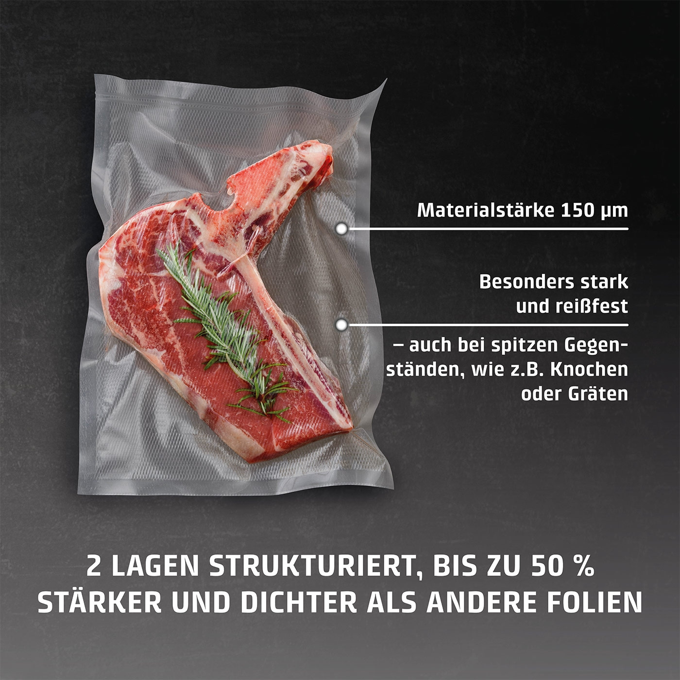 6 Sterne Profi-Folienbeutel 20x30 cm, 50 Stück, 150 μm