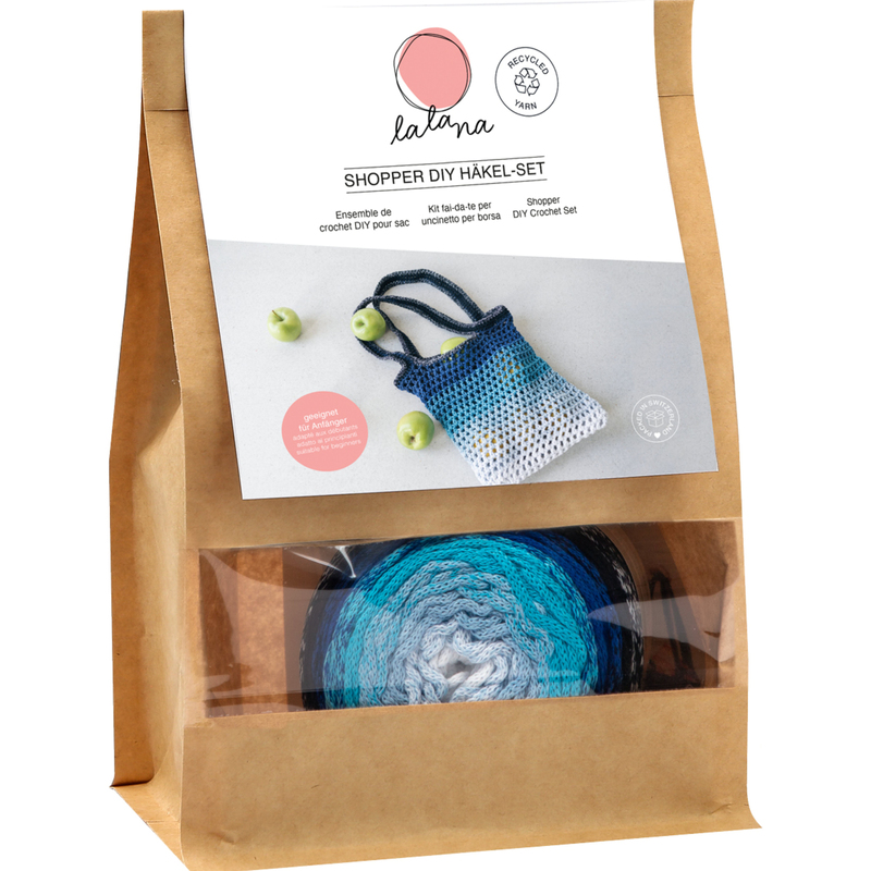I AM CREATIVE Häkelset Shopper, 2-teilig, blau
