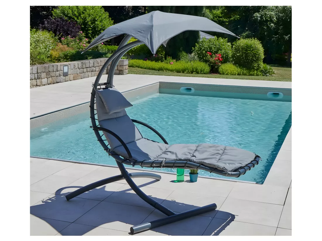 BENDIGO - Transat de jardin suspendu - Gris Anthracite