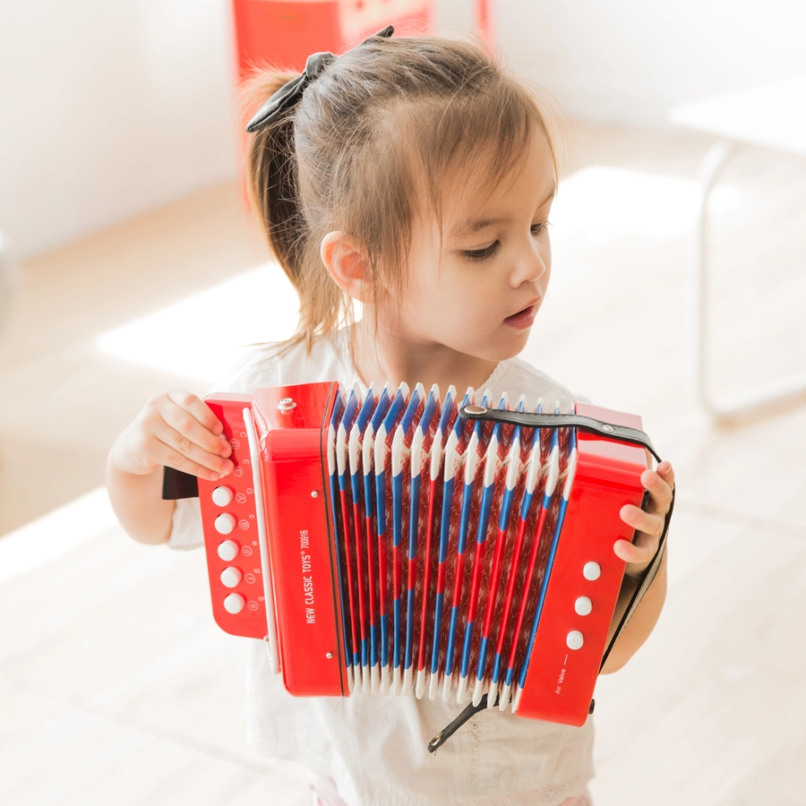 New Classic Toys Akkordeon - Blau mit Musikbuch