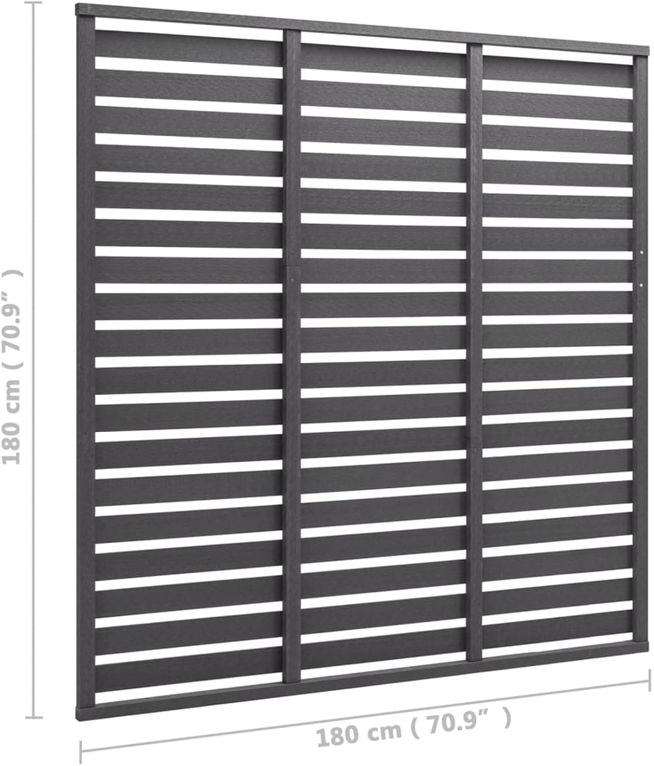 Zaunelement WPC 180 x 180 cm Grau Zaunfelder Holz Sichtschutzelemente Garden Fence Wpc Pfosten