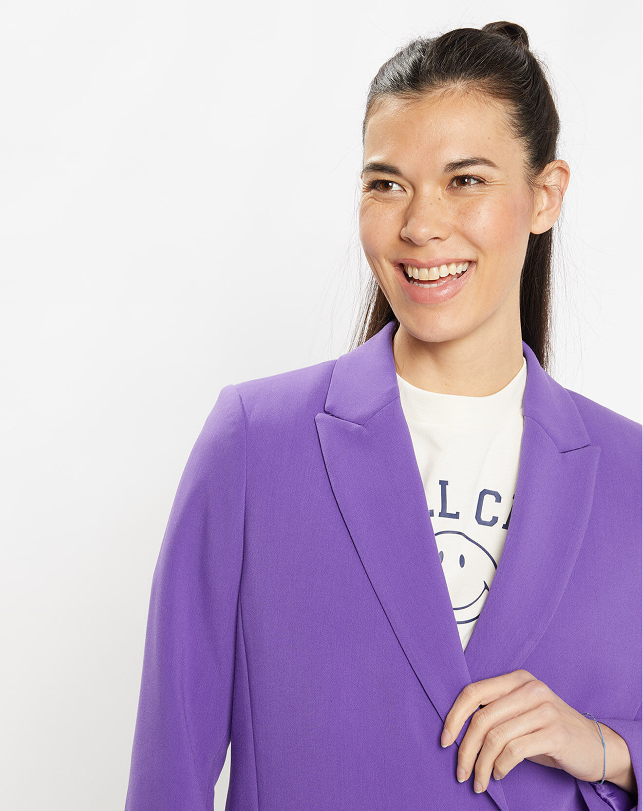 Galeries Lafayette Veste blazer Rune double boutonnage violette