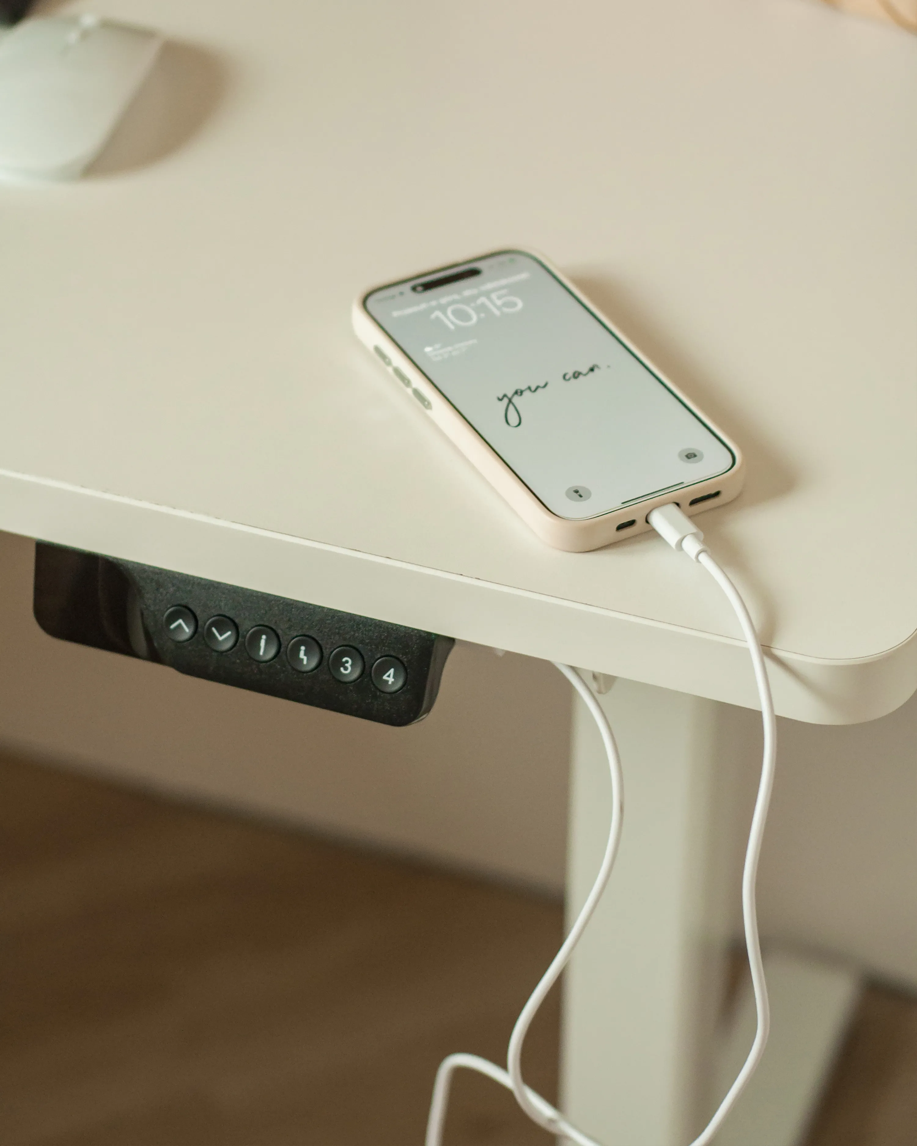 Elektrisch verstelbaar hoekbureau DESTINES Wit 160 cm 109 cm linkszijdig