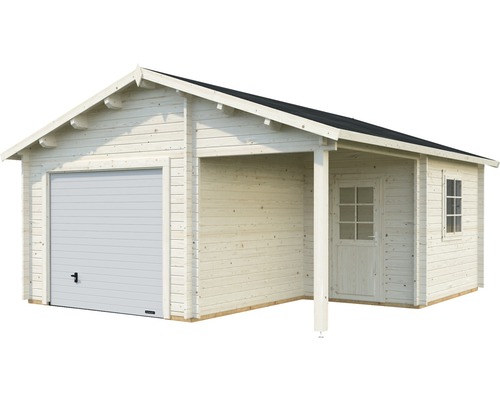 Palmako Roger enkele garage, 21,9+5,2 m², met sectionaaldeur 510 x 550 cm, dompelgegrond