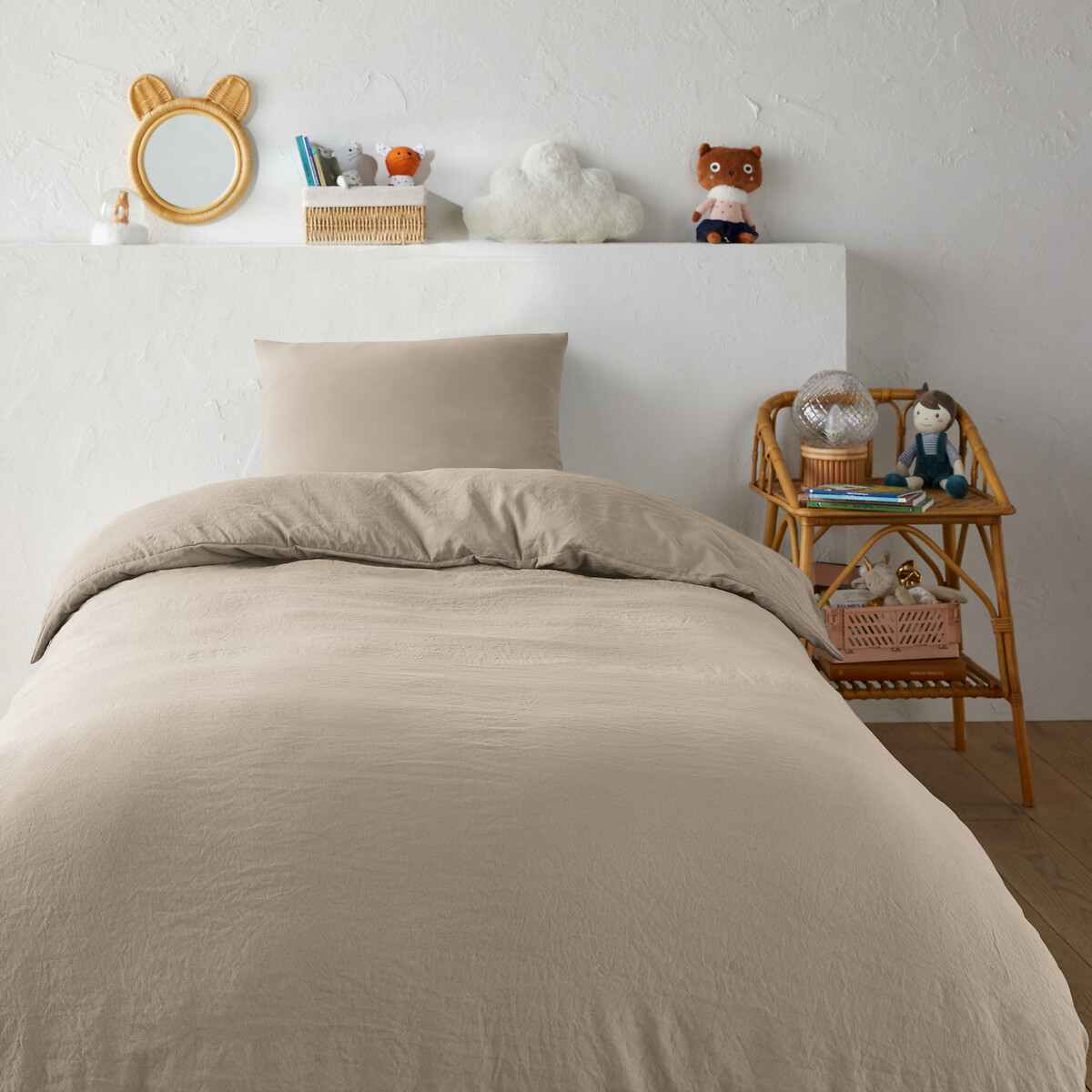 LA REDOUTE INTERIEURS<br>Conjunto de cama infantil, microfibra reciclada e lavada