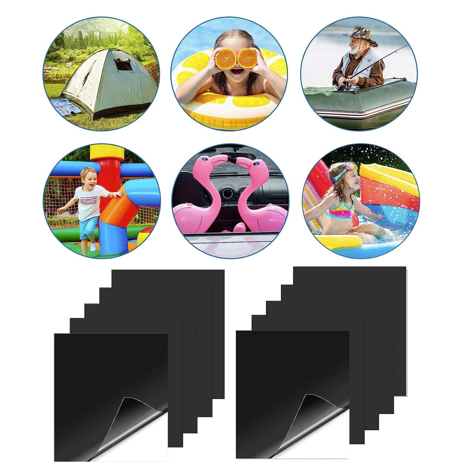 (10er Set) 10x10cm Wasserfestes Tape Universal Super Klebeband Patches für Heimwerker / Reparaturen - Schwarz