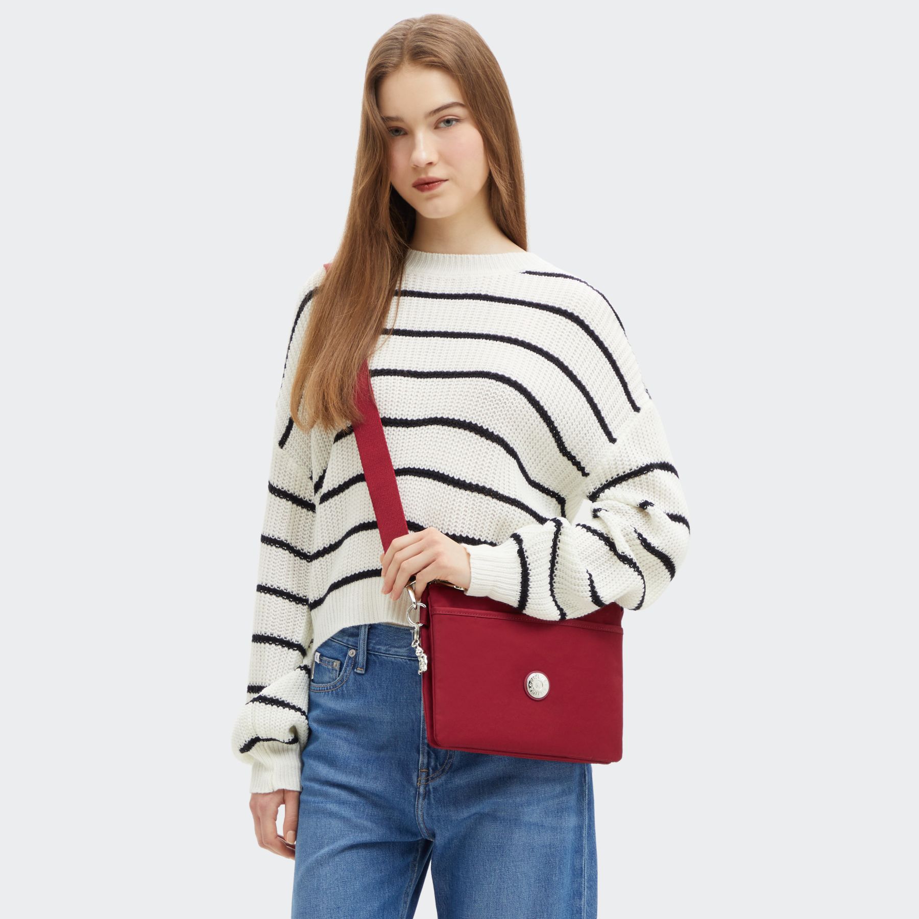 RIRI L Grand sac à bandoulière ajustable amovible - Red Red Wine