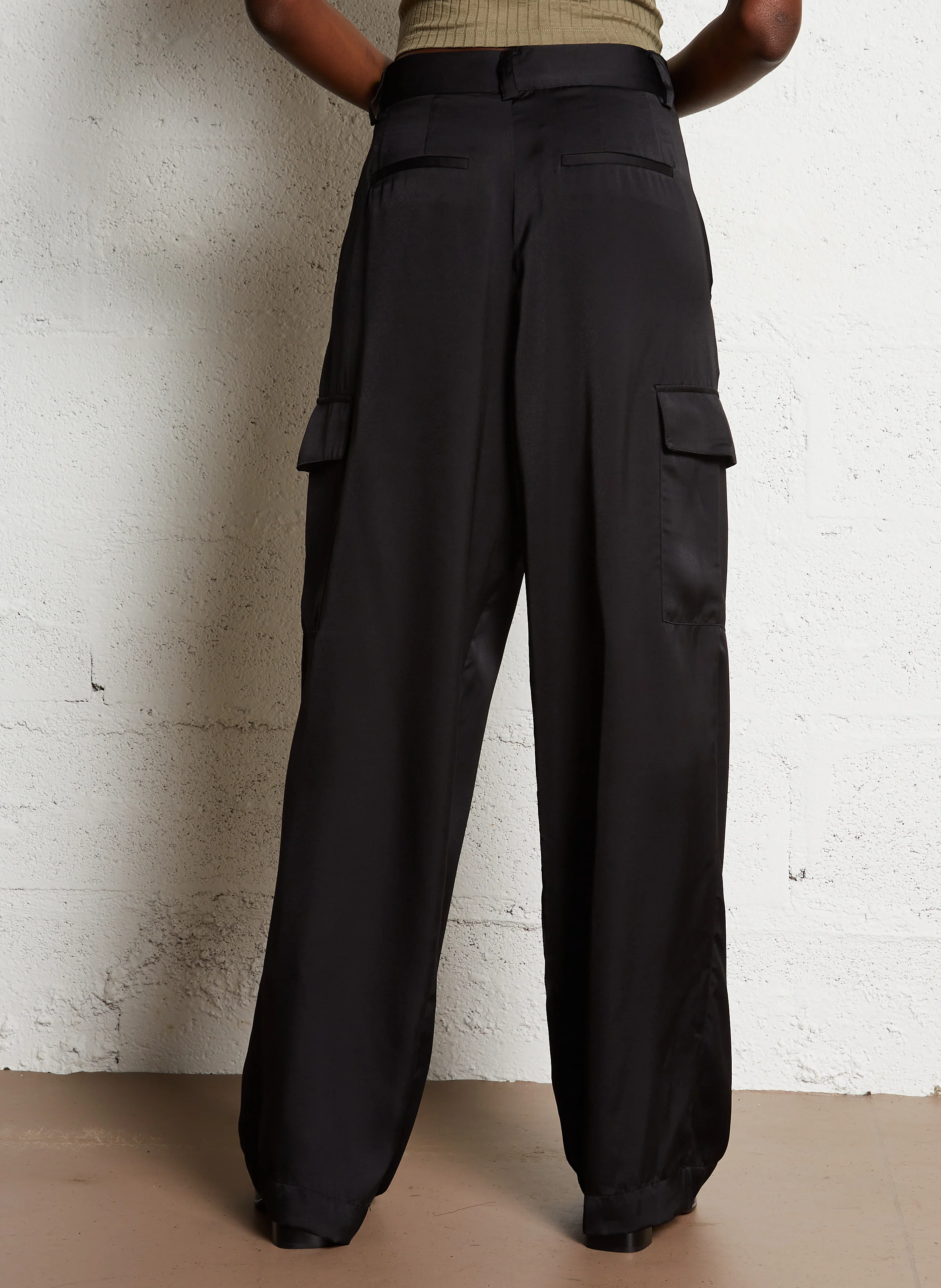 CARY - Pantalon large taille haute | Noir