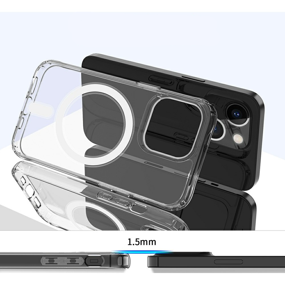 iPhone 13 Pro MagSafe Hybrid Hülle TPU Bumper Acryl Rückseite Air Cushion Fallschutz - Transparent