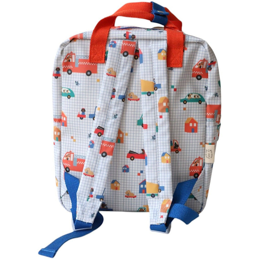 le petit souk kleuterrugzak - voertuigen en honden - 30 cm