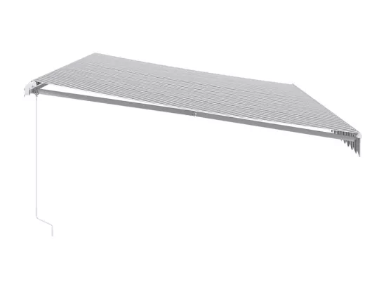 Auvent manuel rétractable anthracite et blanc 600x300 cm