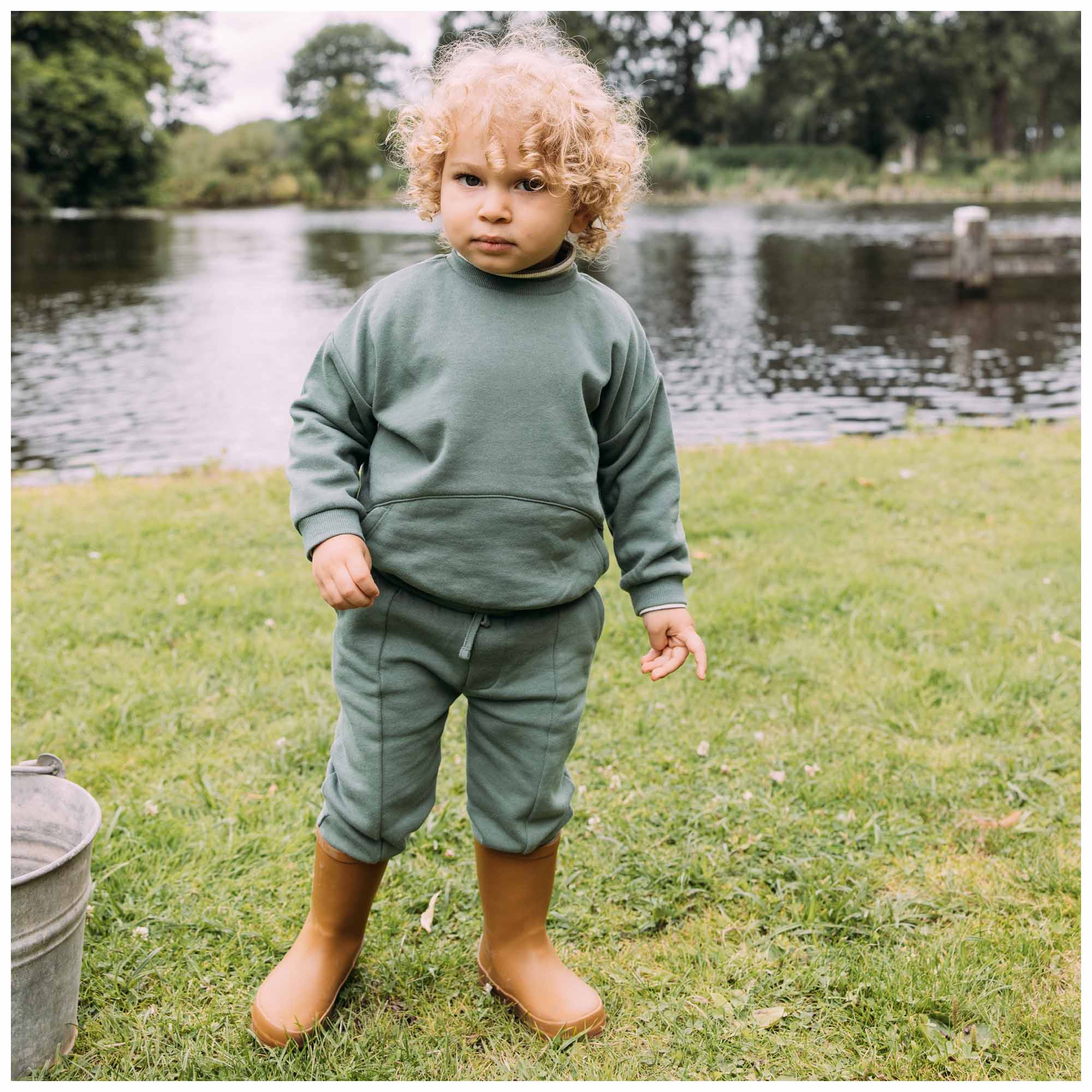 Sweet Petit peuter sweater Cas lange mouwen effen groen