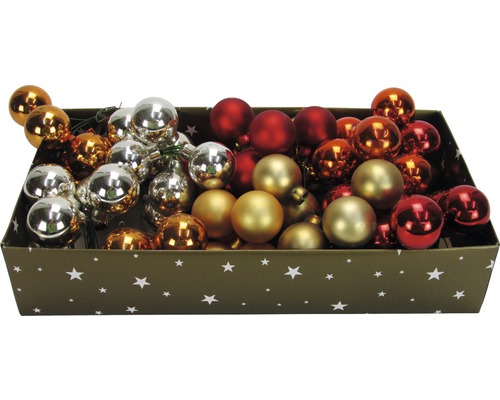 Gespiegelde bessen glazen kerstbal Ø 3 cm