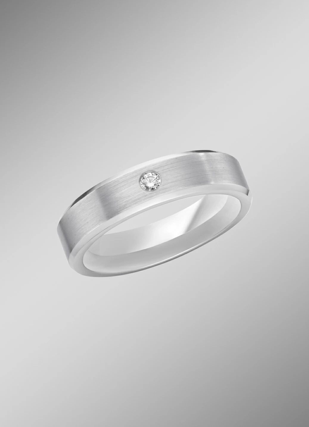 Mattierter Trauring in Silber 925/- fein