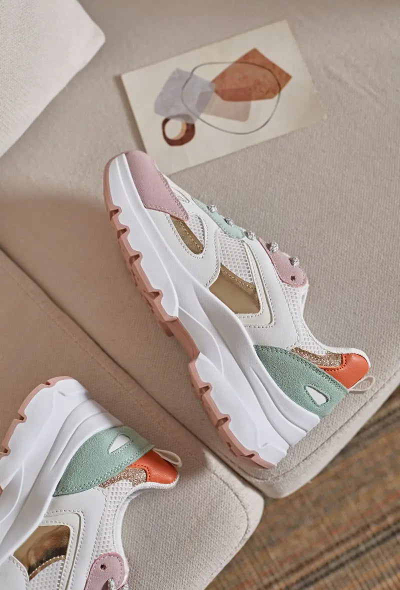 Basket femme multicolore à lacets sneakers - Bao