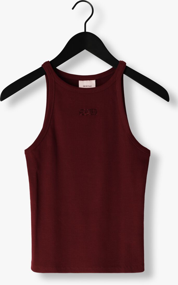 bordeaux gestuz top gzdrew rhinstone logo tank