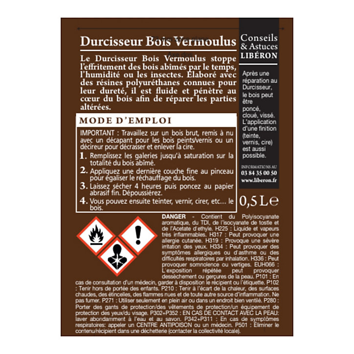 Durcisseur bois vermoulus Libéron 250ml