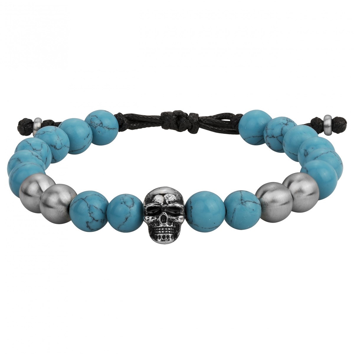 Bracelet souple Marco en PVD avec turquoise reconstituée bleu turquoise