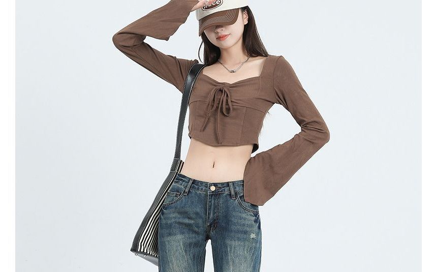 Denimot - Lage taille gewassen flared jeans