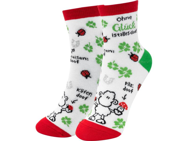 Sheepworld Socken Ohne Glück Grösse 36 - 40, waschbar (40 G Humorvolle Zaubersocken, ideal als Geschenk