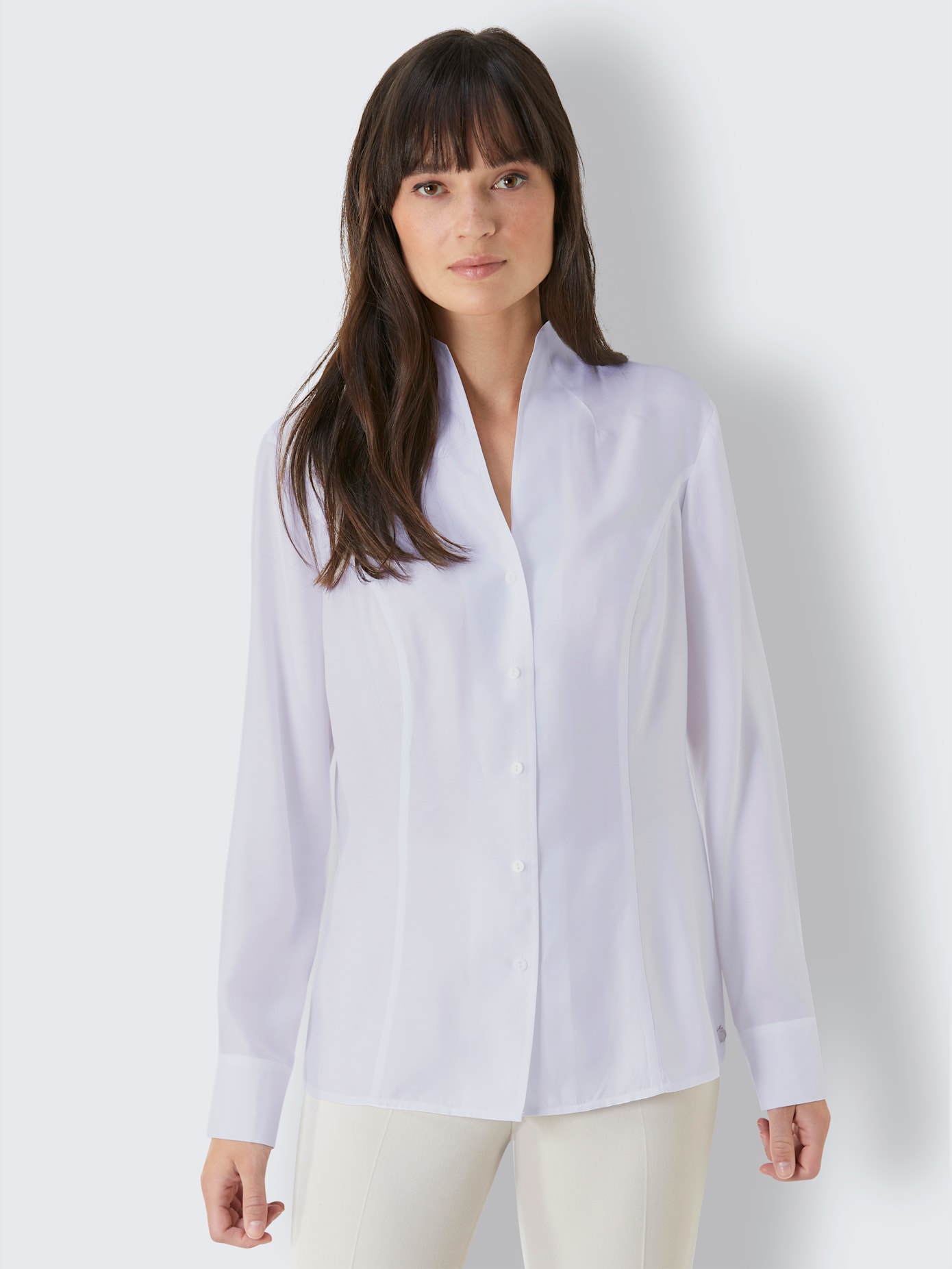 Chemisier soie et viscose col montant tendance