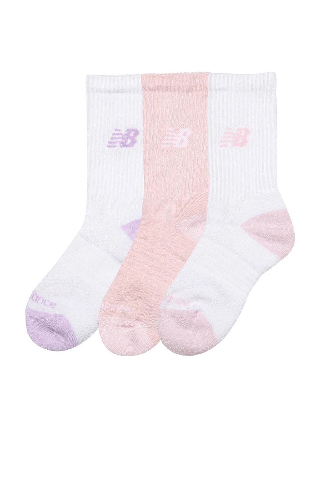 New Balance sokken Active Crew - set van 3 wit/roze/lila