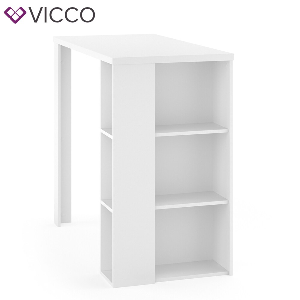 VICCO Bartisch NOEL Tresentisch Weiß Ablagefächer 120 x 105,6 x 60 cm