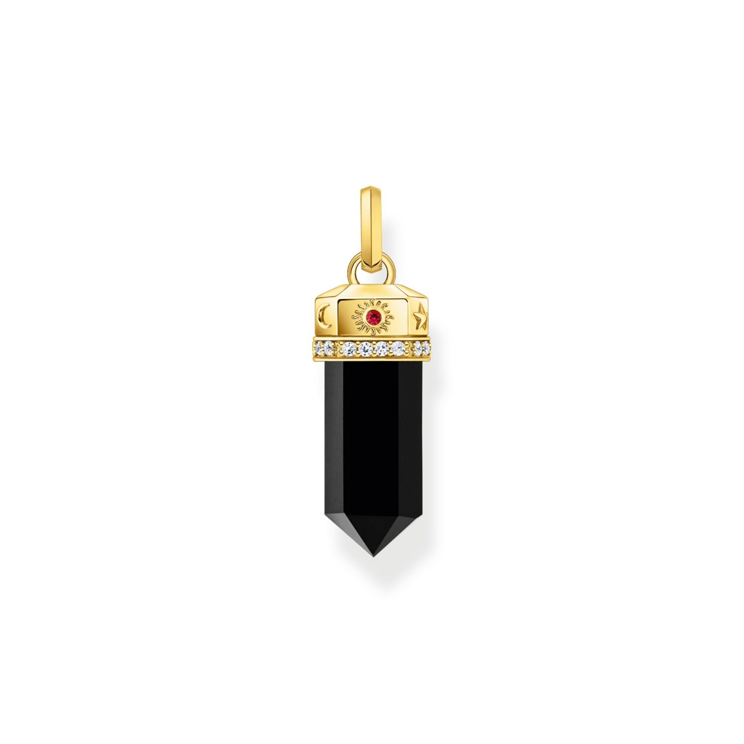 Thomas Sabo Cosmic Amulet Anhänger mit facettiertem Onyx vergoldet