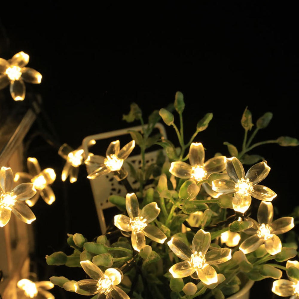 (3m) 20 LED's Deko Lichterkette Blumen Beleuchtung (Batteriebetrieben) - Bunt